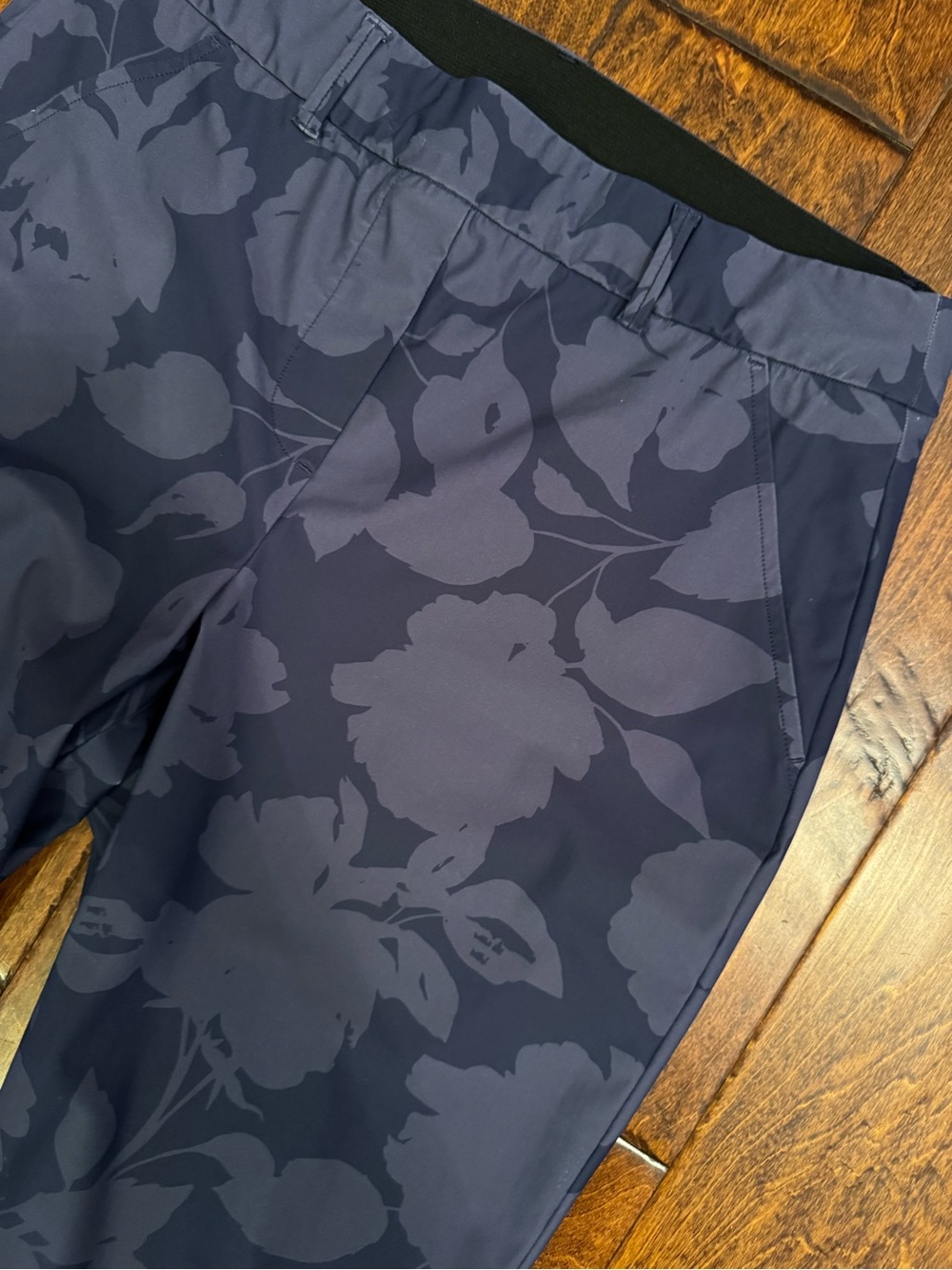 SPANX Navy and Light Gray Inner Lining with Navy Stitch Detail